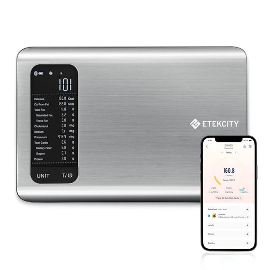 Etekcity Smart Food Kitchen Scale with Nutritional Calculator, Premium Stainless Steel, 11lb